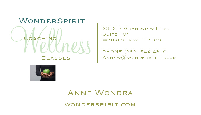 WonderSpirit Wellness Coaching and Classes, Anne Wondra WonderSpirit.com