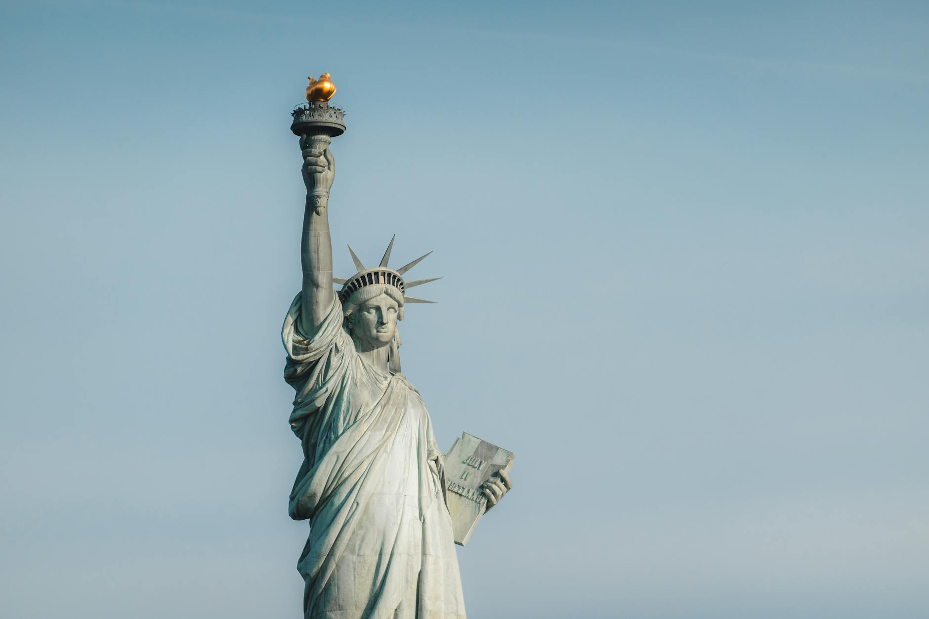 statue of liberty against clear blue sky